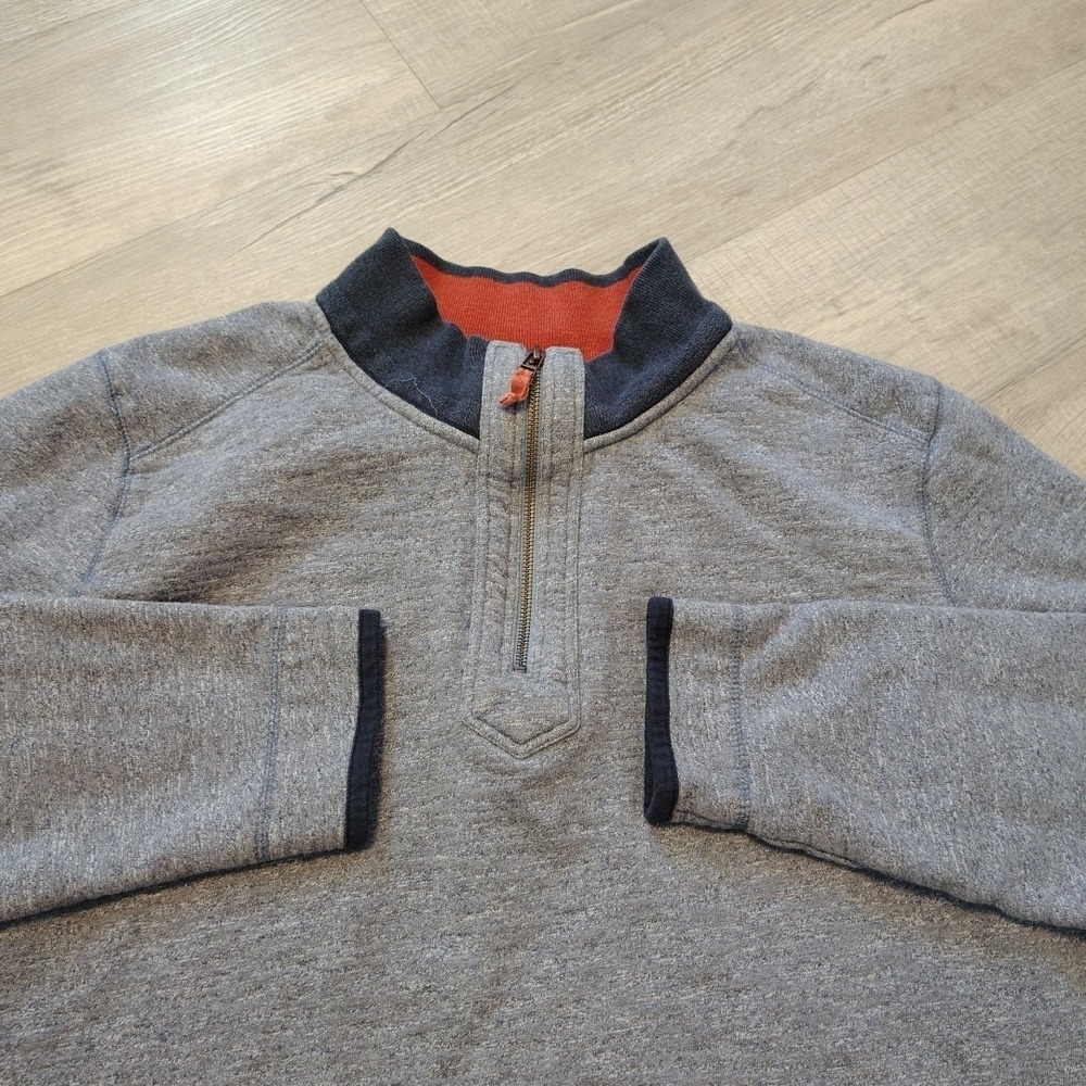 Carbon 2 Cobalt Sweater Mens XL Blue Gray 1/4 Zip Pullover Cotton Preppy Casual